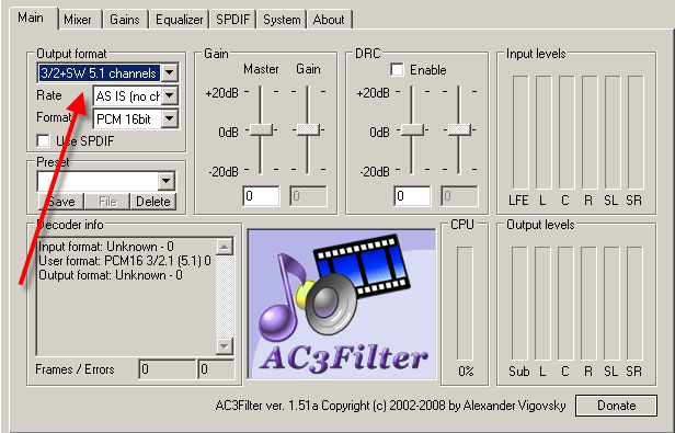AC3 Filter Adjust Output Format