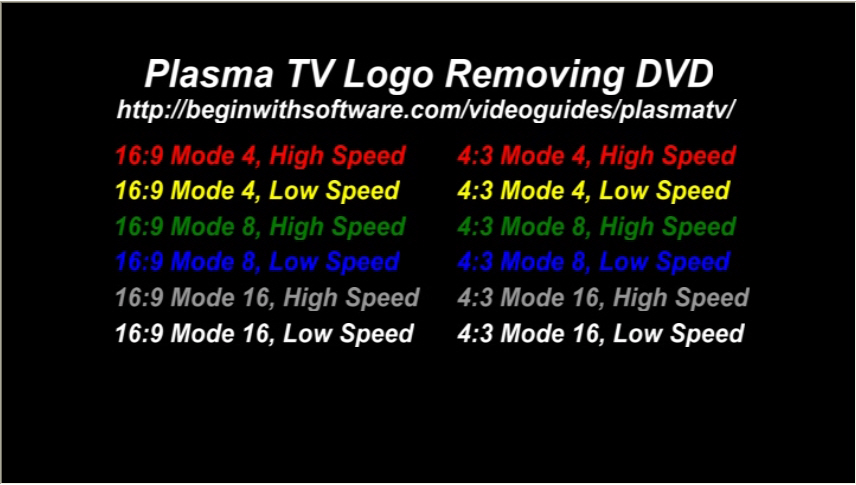 Plasma TV Logo Removing DVD Main Menu