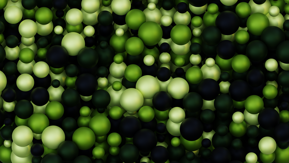 Preview 0120 Balls Dark Lime Palette Free CC0 WordPress 3D Shapes Background 3840x2160 PNG
