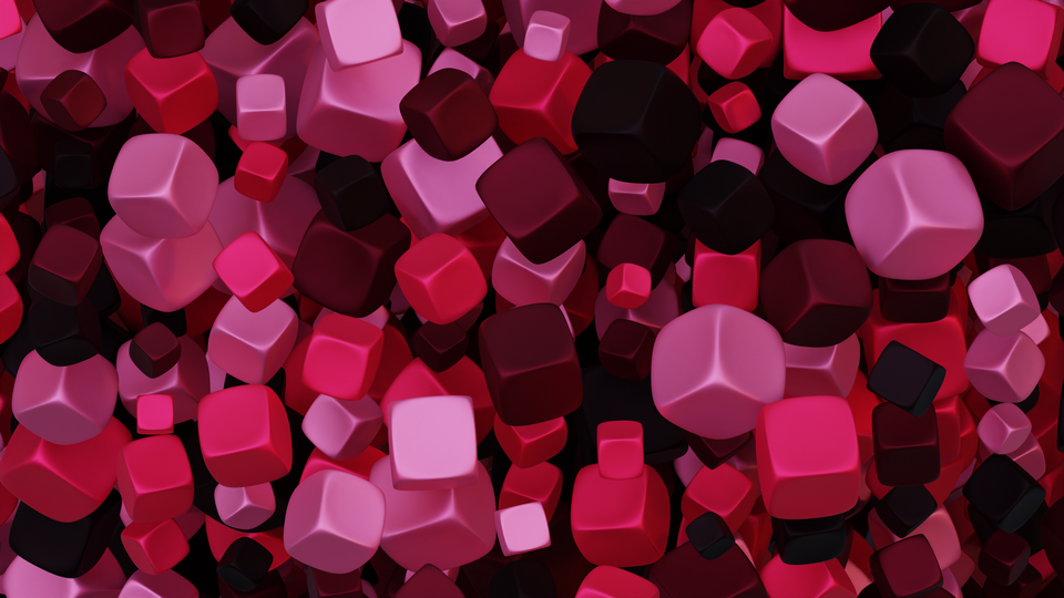 Preview 0131 Button Cube Burgundy Rose Palette Free CC0 WordPress 3D Shapes Background 3840x2160 PNG