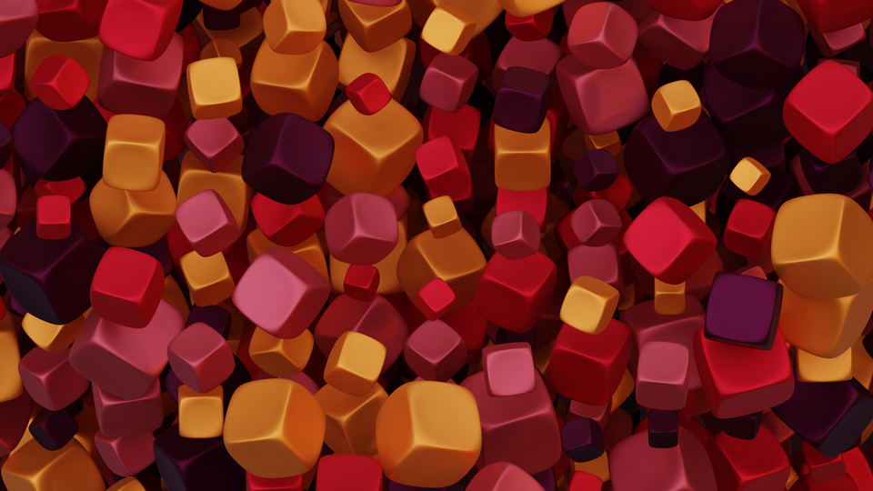 Preview 0135 Button Cube Coral Sand Palette Free CC0 WordPress 3D Shapes Background 3840x2160 PNG