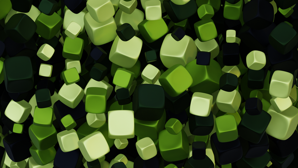 Preview 0136 Button Cube Dark Lime Palette Free CC0 WordPress 3D Shapes Background 3840x2160 PNG
