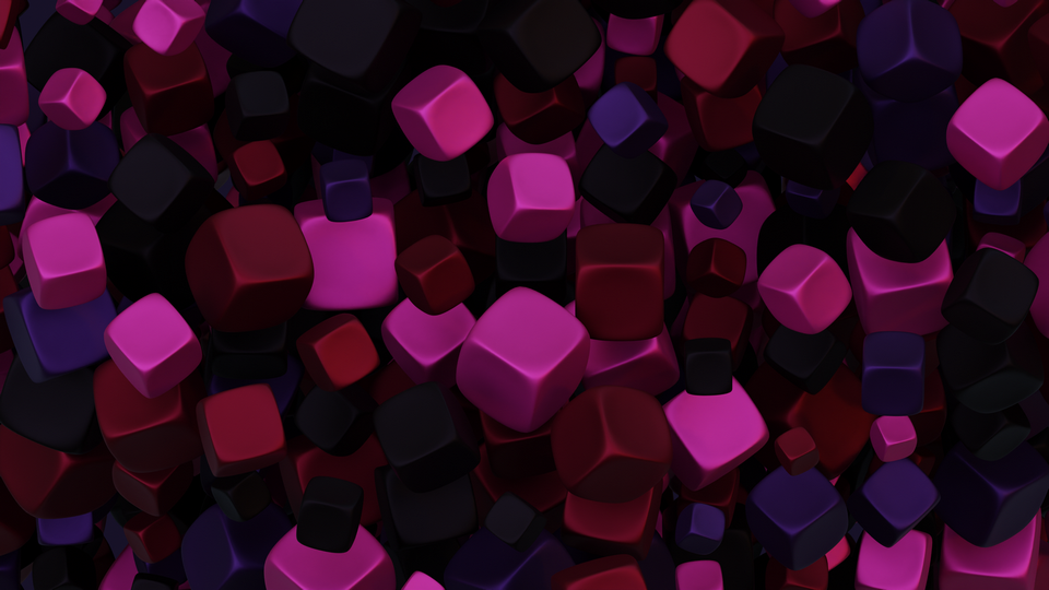 Preview 0137 Button Cube Grape Purple Palette Free CC0 WordPress 3D Shapes Background 3840x2160 PNG