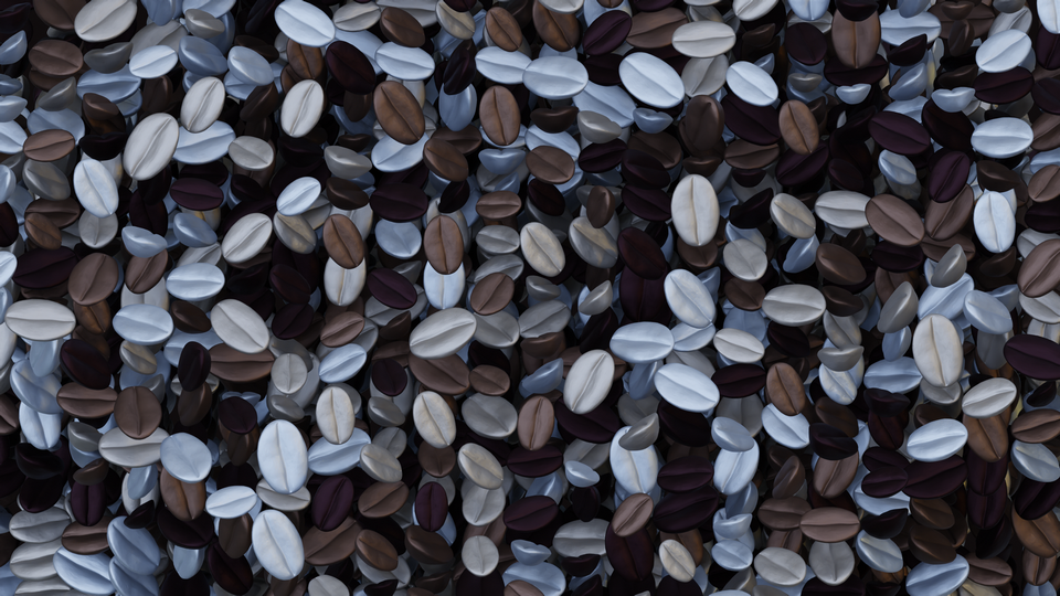 Preview 0146 Coffee Beans Beige Gray Palette Free CC0 WordPress 3D Shapes Background 3840x2160 PNG