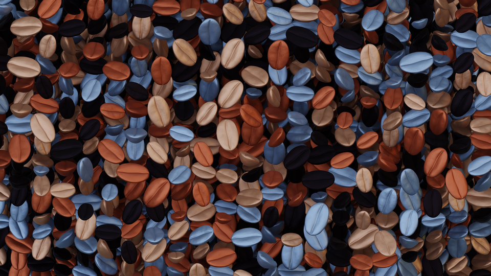 Preview 0150 Coffee Beans Cinnamon Gray Palette Free CC0 WordPress 3D Shapes Background 3840x2160 PNG