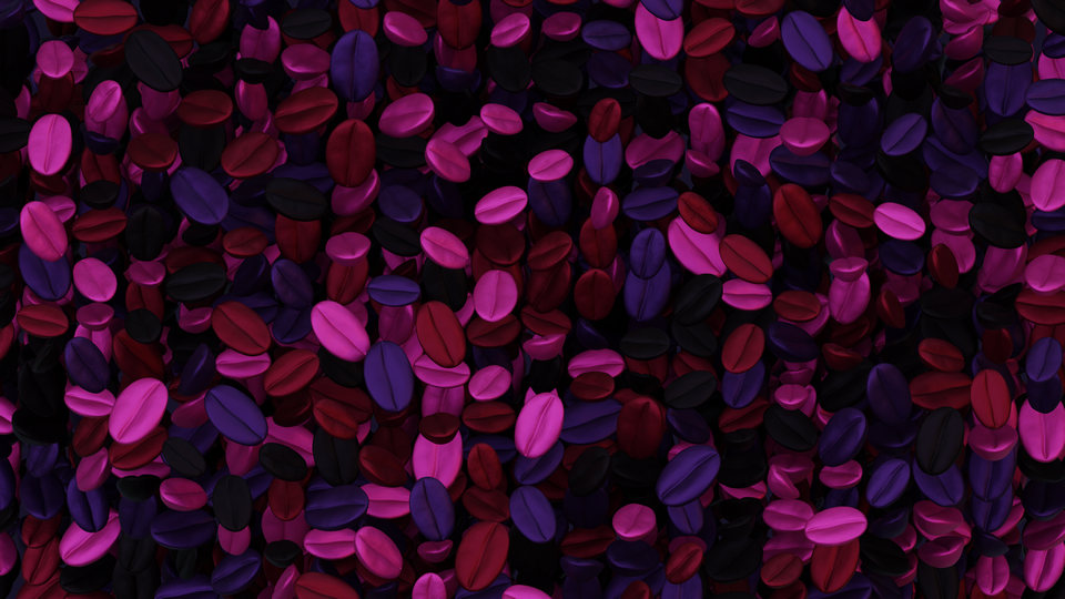 Preview 0153 Coffee Beans Grape Purple Palette Free CC0 WordPress 3D Shapes Background 3840x2160 PNG