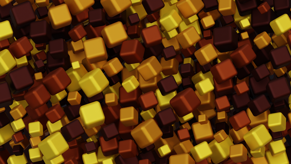 Preview 0177 Cubes Amber Yellow Palette Free CC0 WordPress 3D Shapes Background 3840x2160 PNG