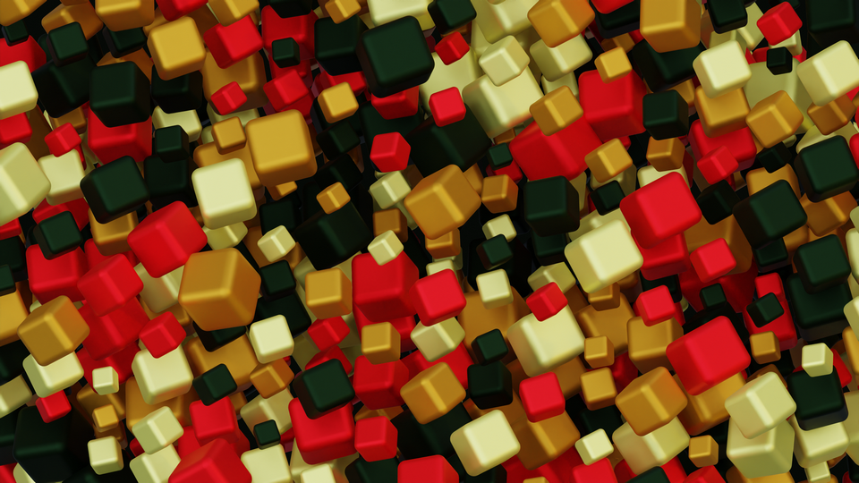 Preview 0181 Cubes Christmas Gold Palette Free CC0 WordPress 3D Shapes Background 3840x2160 PNG