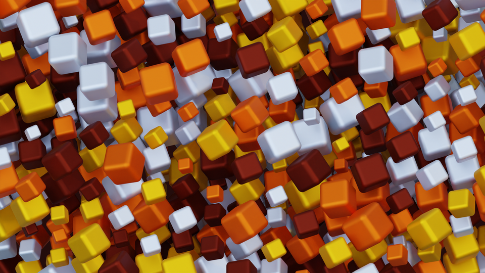 Preview 0190 Cubes Saffron Yellow Palette Free CC0 WordPress 3D Shapes Background 3840x2160 PNG