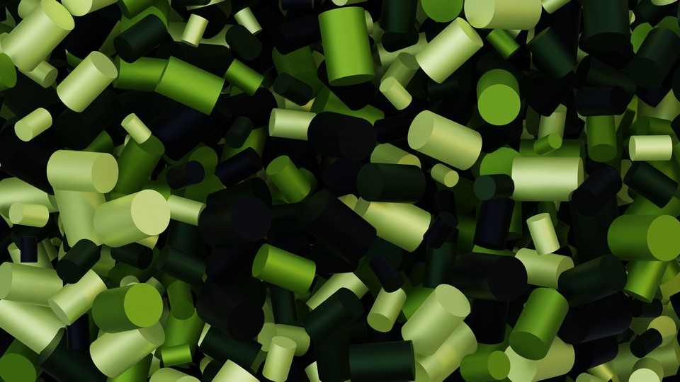 Preview 0200 Cylinders Dark Lime Palette Free CC0 WordPress 3D Shapes Background 3840x2160 PNG