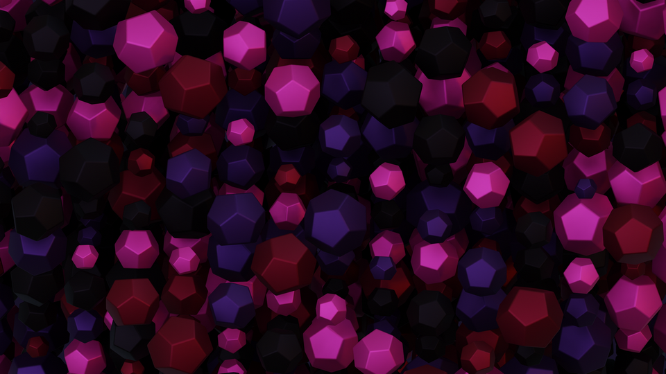 Preview 0217 Dodecahedron Grape Purple Palette Free CC0 WordPress 3D Shapes Background 3840x2160 PNG