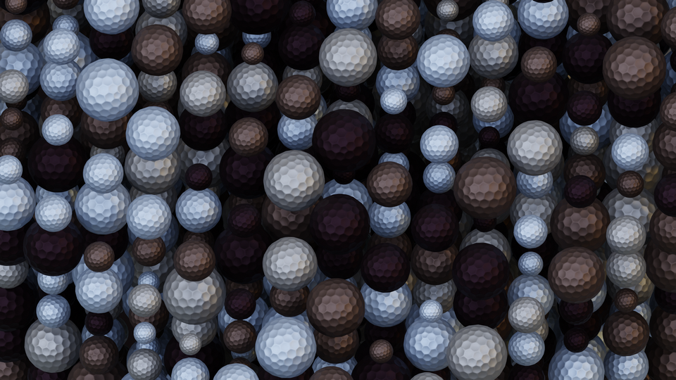 Preview 0242 Golf Balls Beige Gray Palette Free CC0 WordPress 3D Shapes Background 3840x2160 PNG