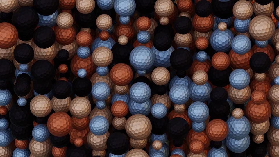 Preview 0246 Golf Balls Cinnamon Gray Palette Free CC0 WordPress 3D Shapes Background 3840x2160 PNG