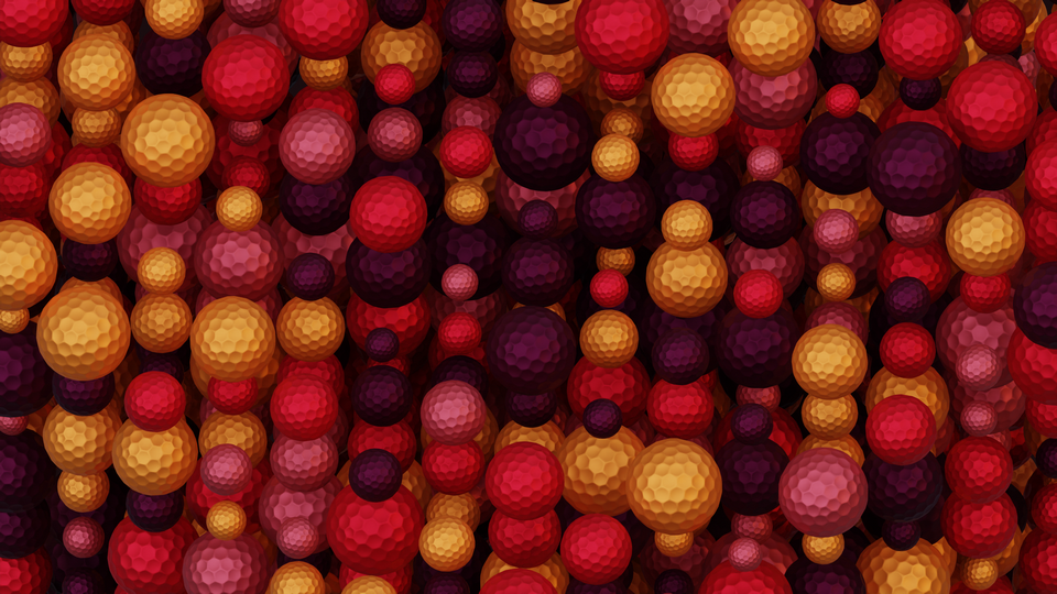 Preview 0247 Golf Balls Coral Sand Palette Free CC0 WordPress 3D Shapes Background 3840x2160 PNG