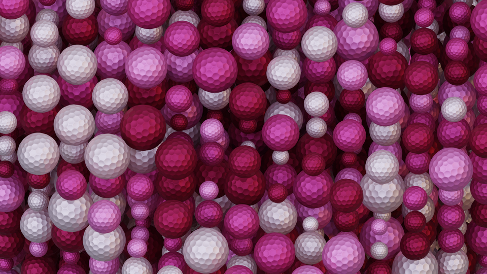 Preview 0252 Golf Balls Pink Cream Palette Free CC0 WordPress 3D Shapes Background 3840x2160 PNG