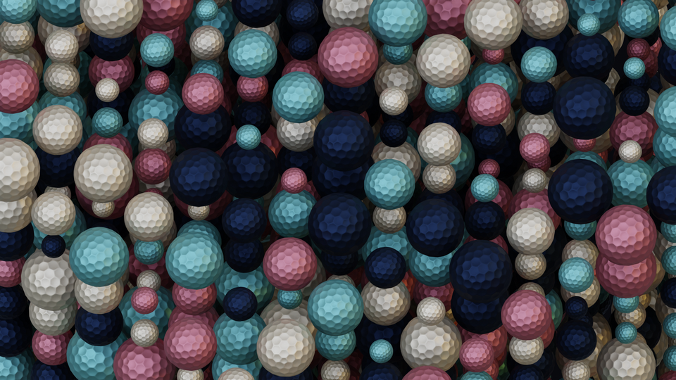 Preview 0255 Golf Balls Sunset Beach Palette Free CC0 WordPress 3D Shapes Background 3840x2160 PNG