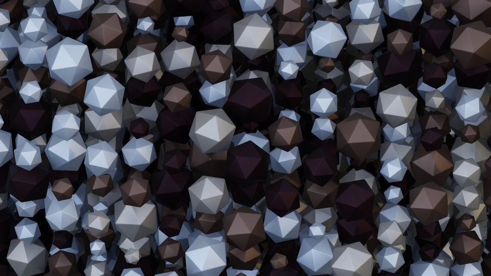 Preview 0258 Icosahedron Beige Gray Palette Free CC0 WordPress 3D Shapes Background 3840x2160 PNG