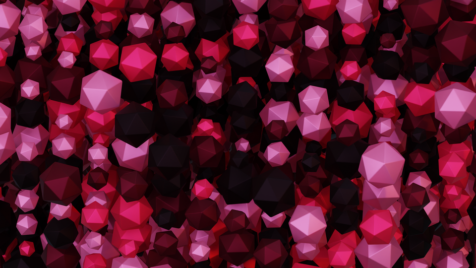 Preview 0259 Icosahedron Burgundy Rose Palette Free CC0 WordPress 3D Shapes Background 3840x2160 PNG