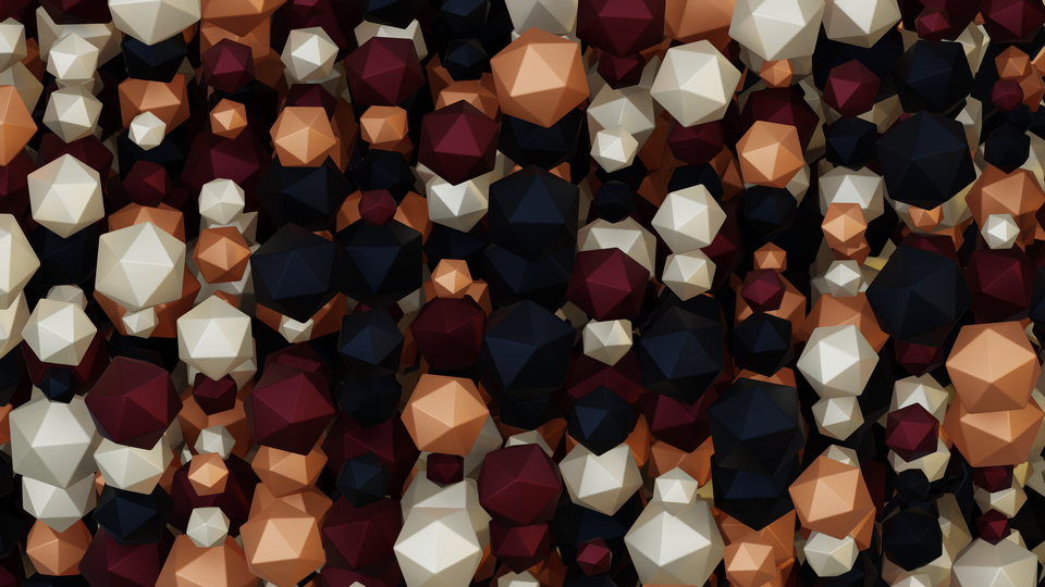 Preview 0272 Icosahedron Sunset Eggplant Palette Free CC0 WordPress 3D Shapes Background 3840x2160 PNG