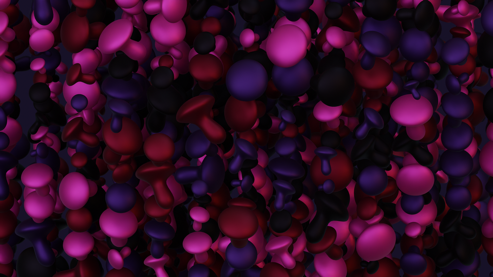 Preview 0297 Mushrooms Grape Purple Palette Free CC0 WordPress 3D Shapes Background 3840x2160 PNG