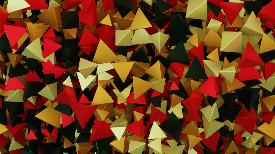 Preview 0325 Pyramid Christmas Gold Palette Free CC0 WordPress 3D Shapes Background 3840x2160 PNG