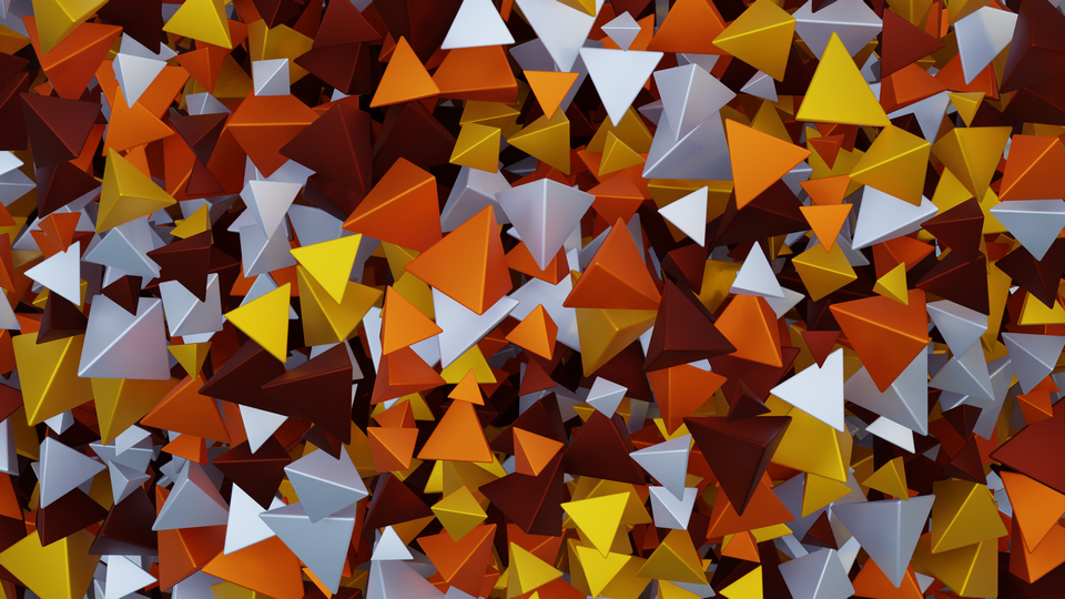 Preview 0334 Pyramid Saffron Yellow Palette Free CC0 WordPress 3D Shapes Background 3840x2160 PNG