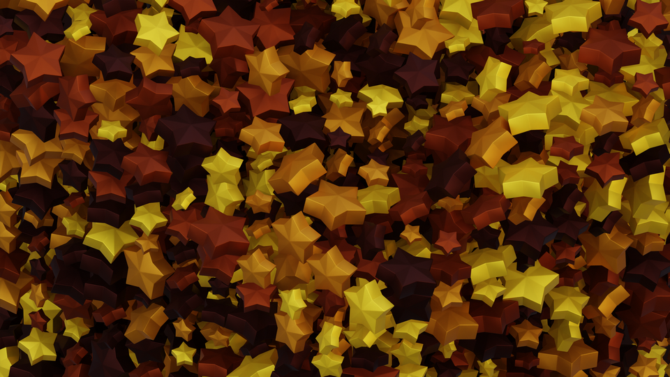 Preview 0353 Star Amber Yellow Palette Free CC0 WordPress 3D Shapes Background 3840x2160 PNG