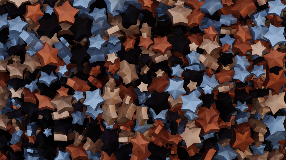Preview 0358 Star Cinnamon Gray Palette Free CC0 WordPress 3D Shapes Background 3840x2160 PNG