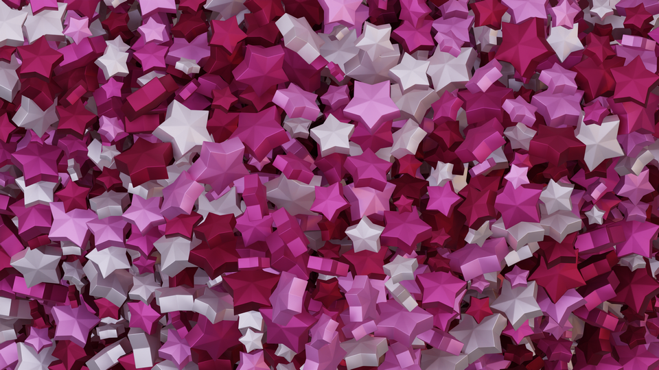 Preview 0364 Star Pink Cream Palette Free CC0 WordPress 3D Shapes Background 3840x2160 PNG