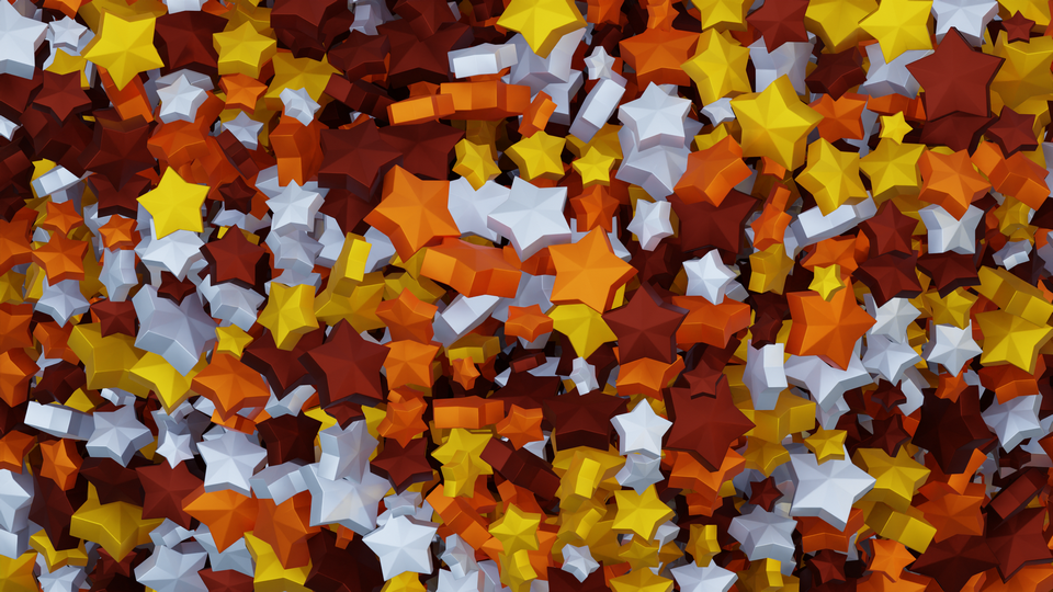 Preview 0366 Star Saffron Yellow Palette Free CC0 WordPress 3D Shapes Background 3840x2160 PNG