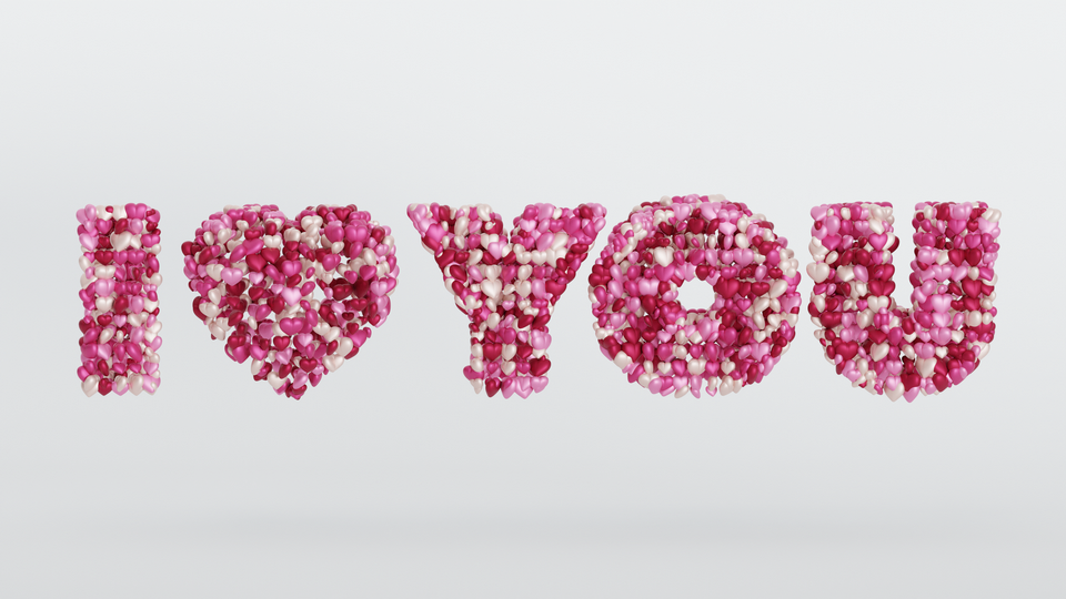 Preview 0444 I Love You Pink Cream Palette Free CC0 WordPress 3D Shapes Background 3840x2160 PNG