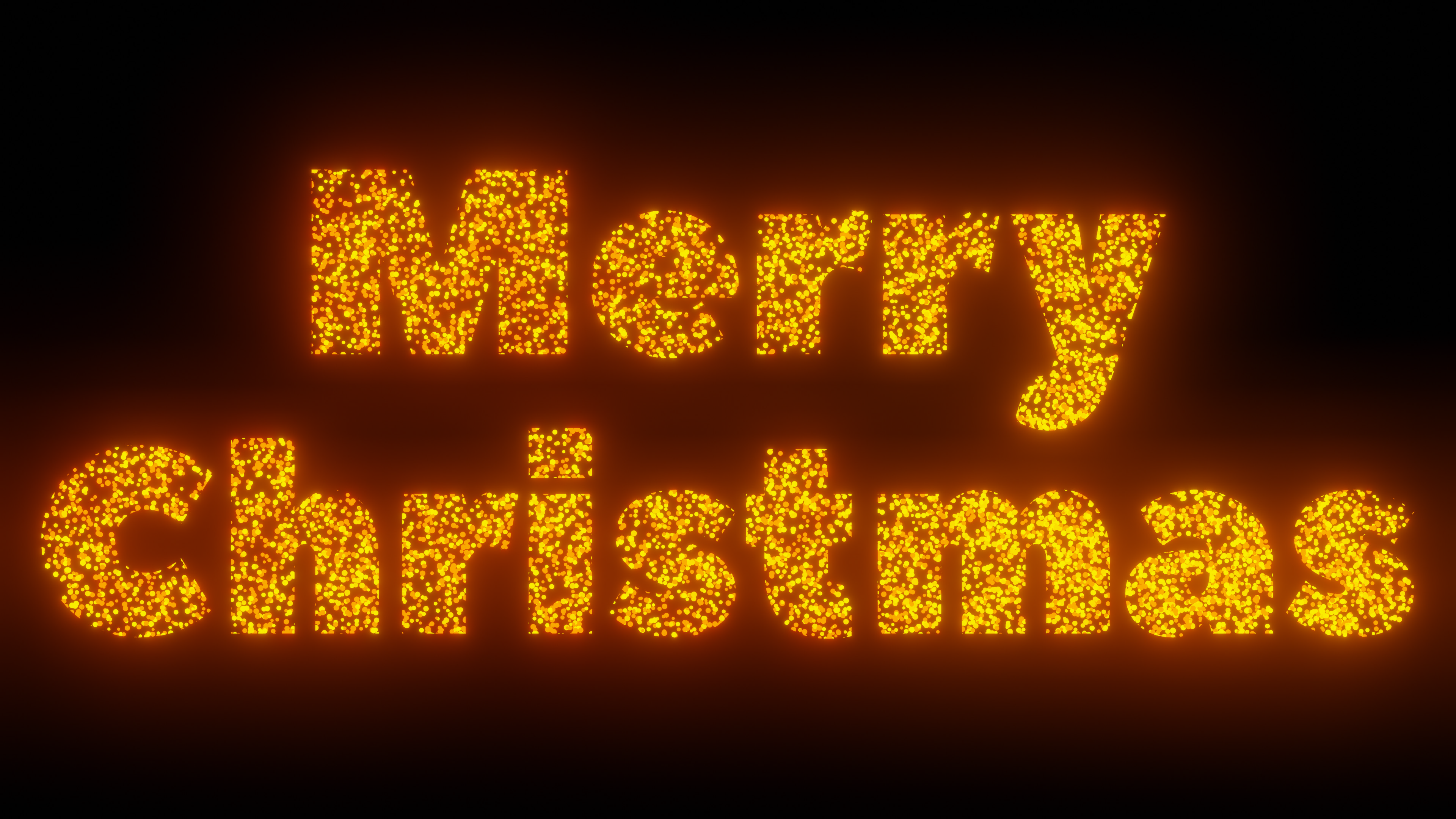 Merry Christmas Text On Black Background, 3 Fonts Versions Flying ...