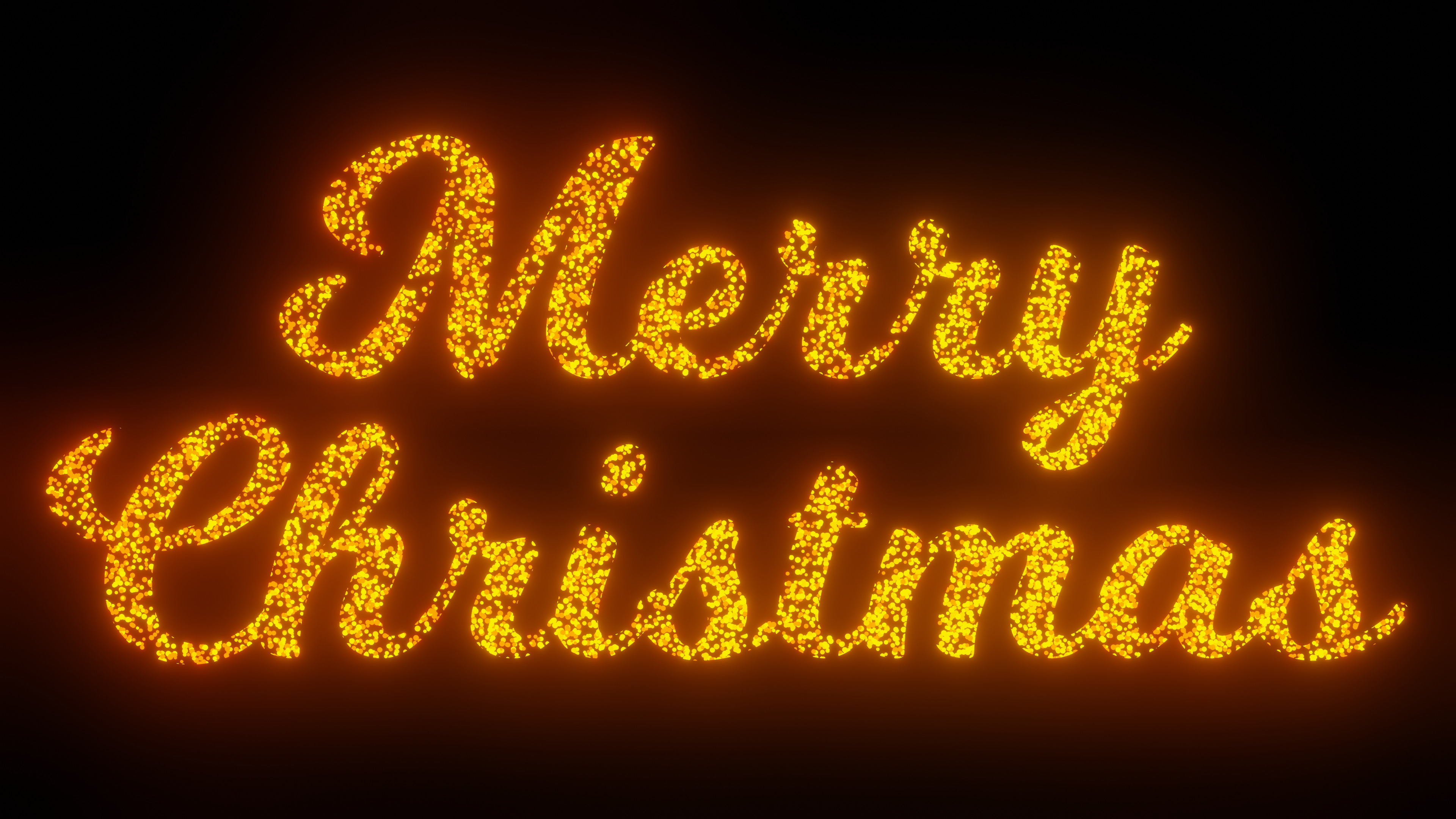 Merry Christmas Text On Black Background, 3 Fonts Versions Flying ...