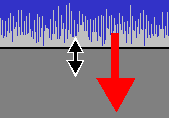 Увеличение (растягивание) по вертикали графика формы сигнала в программе Audacity